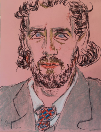 A portrait of the author, wearing a suit.